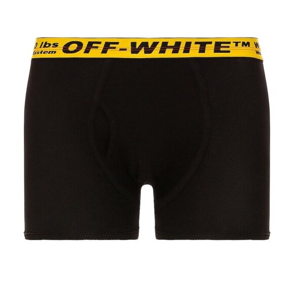 OFF-WHITE Single Pack Boxer Underwear Black Yellow